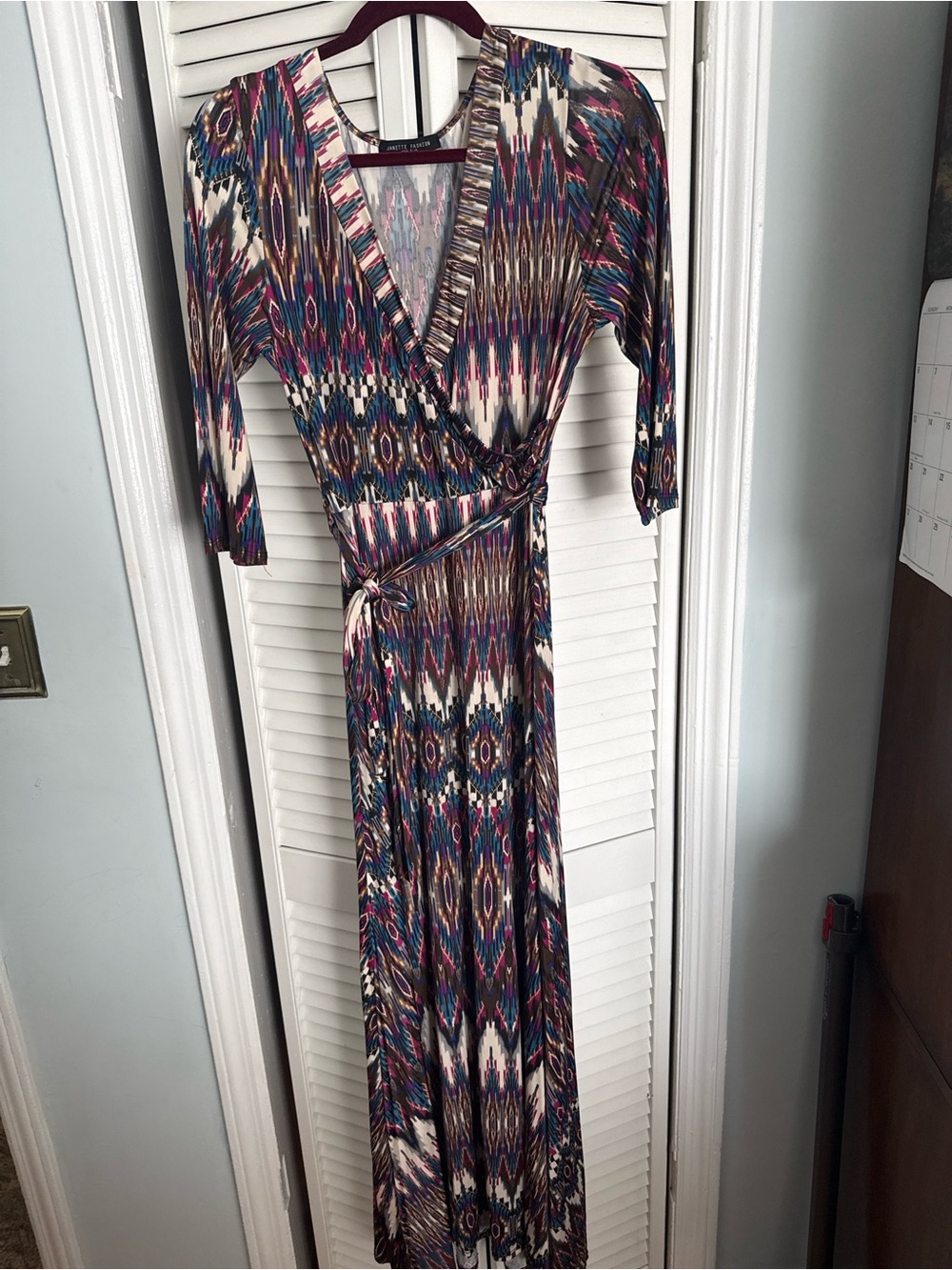Ikat-Print Wrap Maxi Dress in Multicolor by Lauren Ralph Lauren